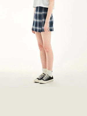 WLAP CHECK SKIRT HS [NAVY]