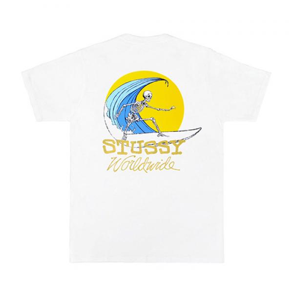 SKULL SURFER PKT TEE-WHT