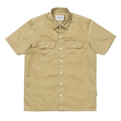 (I024133) S/S MASTER SHIRT-LEATHER