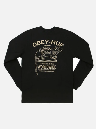 HUF X OBEY RAT RACE LS TEE-BLK