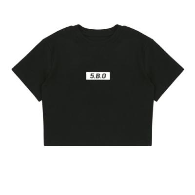5.B.O CROP T-SHIRTS-BLACK