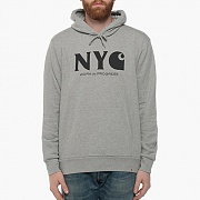 (I020203)HOODED NEW YORK CITY SWEATSHIRT-GRY/BLK