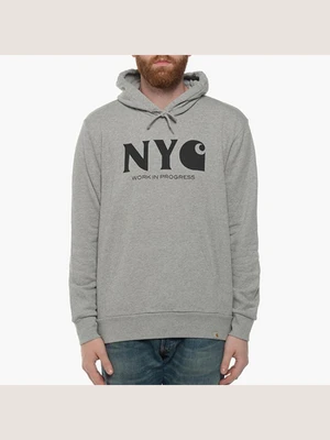 (I020203)HOODED NEW YORK CITY SWEATSHIRT-GRY/BLK
