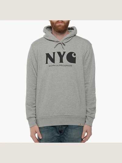 (I020203)HOODED NEW YORK CITY SWEATSHIRT-GRY/BLK