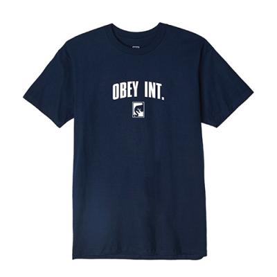 (163081789)OBEY INT. TEE-NAVY
