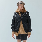 O!Oi LOGO POINT HOOD ZIPUP-BLACK
