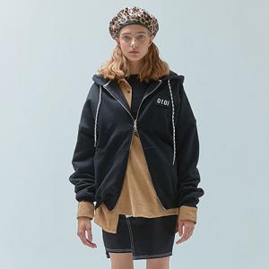 O!Oi LOGO POINT HOOD ZIPUP-BLACK