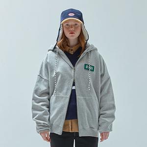 O!Oi LOGO POINT HOOD ZIPUP-GREY