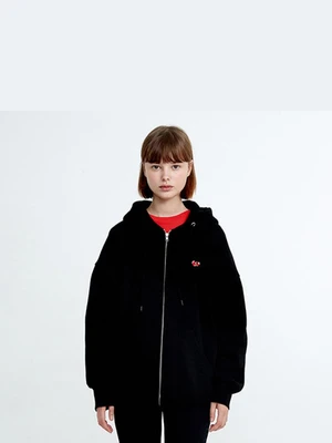 [재입고] CHERRY HOODIE ZIPUP HA [BLACK]