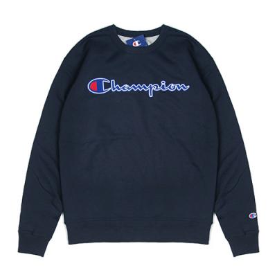 (GF88H) 파워블렌드 스크립트 자수 맨투맨 NAVY