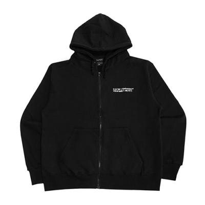 SMALL LOGO ZIP UP HOODIE-BLACK