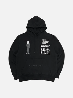 PLASTIC FACE PATCHED HOODIE-BLACK