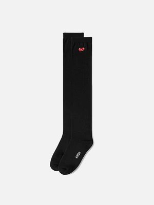 CHERRY OVER KNEE SOCKS HA [BLACK]