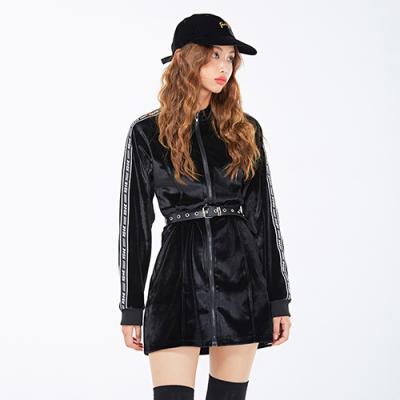 LINE VELVET ONEPIECE BLACK