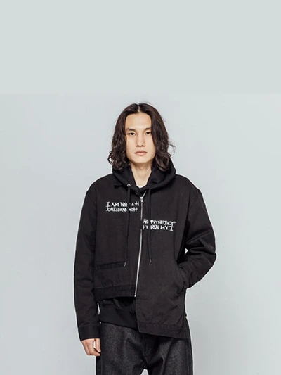 UNBALANCED WORK JACKET - BLACK