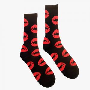 LIPS CREW SOCK-BLACK