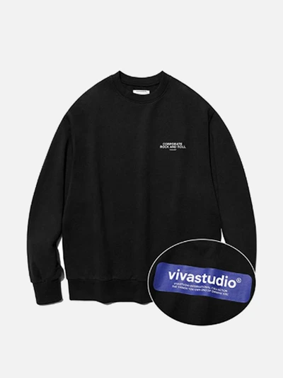 [ISVT22] BOX LOGO CREWNECK IS [BLACK]