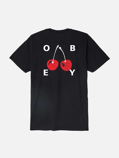 (163081895) OBEY CHERRIES 2 TEE-BLK