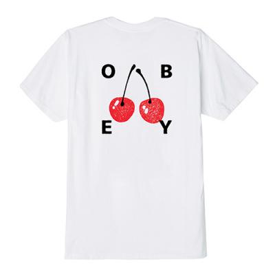 (163081895) OBEY CHERRIES 2 TEE-WHT
