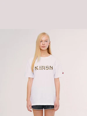 KIRSH LEOPARD LOGO T-SHIRT IS [WHITE]