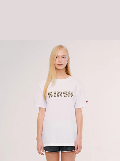 KIRSH LEOPARD LOGO T-SHIRT IS [WHITE]