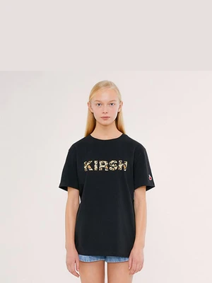 KIRSH LEOPARD LOGO T-SHIRT IS [BLACK]