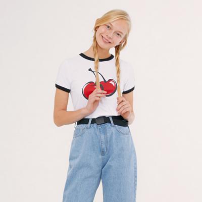 BIG CHERRY RINGER TEE IS [WHITE]