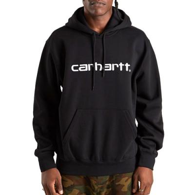 (I026270) HOODED CARHARTT SWEATSHIRT-BLACK/WHITE