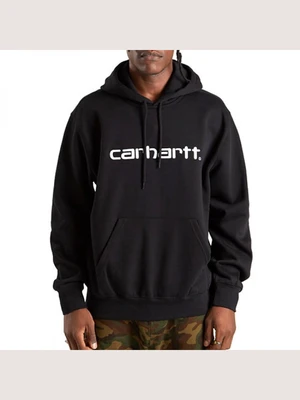 (I026270) HOODED CARHARTT SWEATSHIRT-BLACK/WHITE