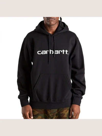 (I026270) HOODED CARHARTT SWEATSHIRT-BLACK/WHITE