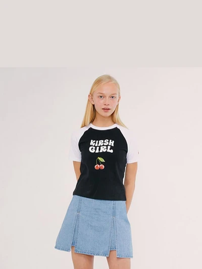 KIRSH GIRL RAGLAN TEE IS [BLACK]