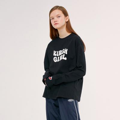 KIRSH GIRL LOGO TEE IS (긴팔) [BLACK]