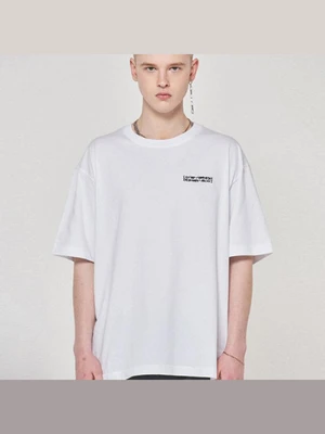 EMBROIDERY FRONT TEE-WHITE