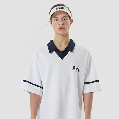 V NECK COLLAR T-SHIRTS-WHITE