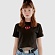 HEART CHERRY CROPPED T-SHIRT IH [BLACK]