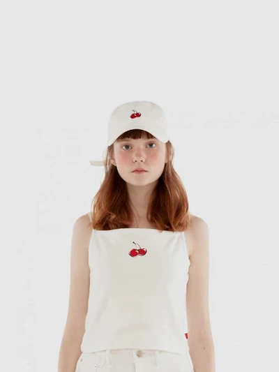 CHERRY SLEEVELESS IH [WHITE]