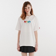 GLITTER RAINBOW LOGO T-SHIRT IH [WHITE]