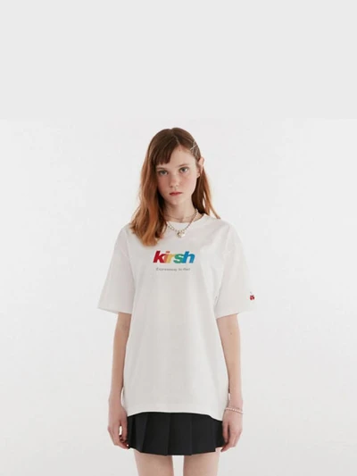 GLITTER RAINBOW LOGO T-SHIRT IH [WHITE]