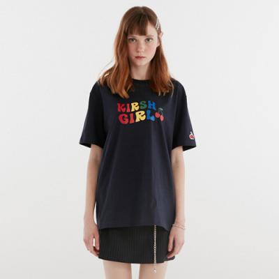 KIRSH GIRL RAINBOW T-SHIRT IH [NAVY]