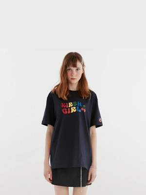 KIRSH GIRL RAINBOW T-SHIRT IH [NAVY]
