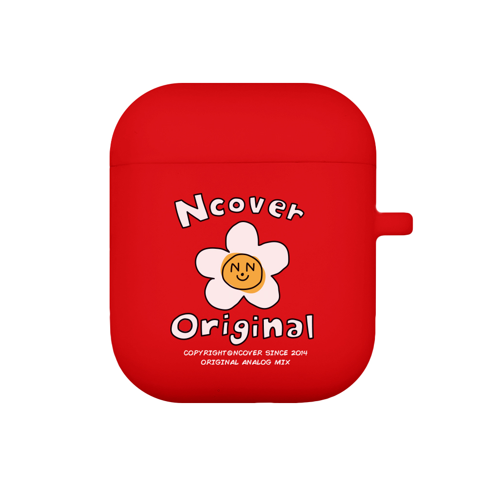 Flower graphic-red(airpods jelly case)