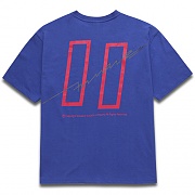 [COVERMENT]Signature Logo Graphic Print Over-Fit T-Shirts_Blue