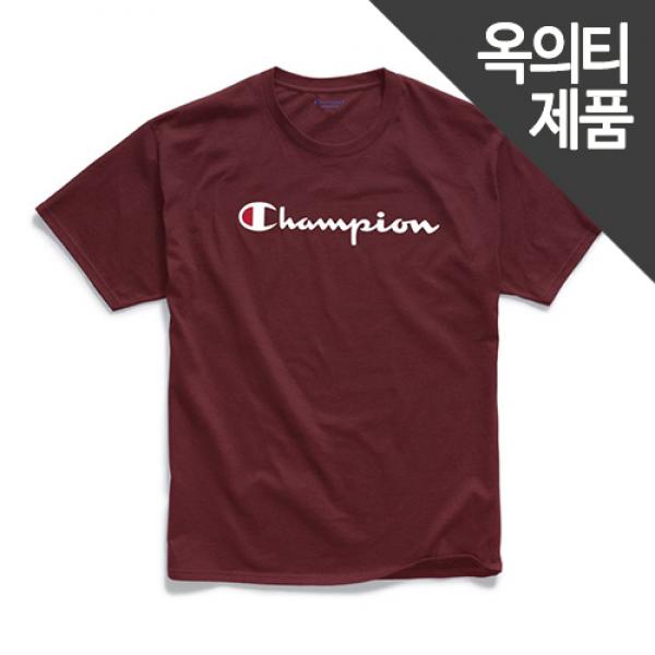 (GT23H) 스크립트 그래픽 반팔티 MAROON