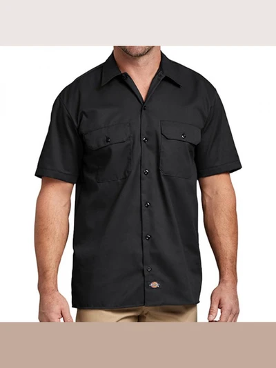(1574BK) S/S WORK SHIRT-BLACK