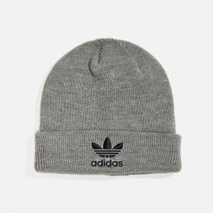 (CL5301) TREFOIL BEANIE-HEATHER GREY/BLACK