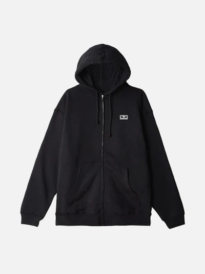 (111751826) OBEY EYES 3 BASIC ZIP HOOD FLEECE-BLK