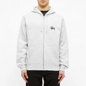 BASIC STUSSY ZIP HOOD-ASH HEATER(blk logo)