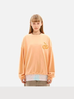 TONE ON TONE MIDDLE CHERRY SWEATSHIRT JS [LIGHT ORANGE]