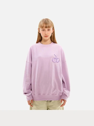 TONE ON TONE MIDDLE CHERRY SWEATSHIRT JS [LIGHT VIOLET]