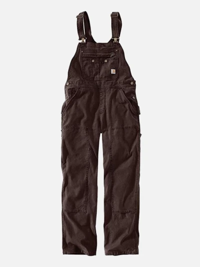 (102438) 우먼스 카펜터 크로우포드 더블 프론트 BIB 오버롤 DARK BROWN